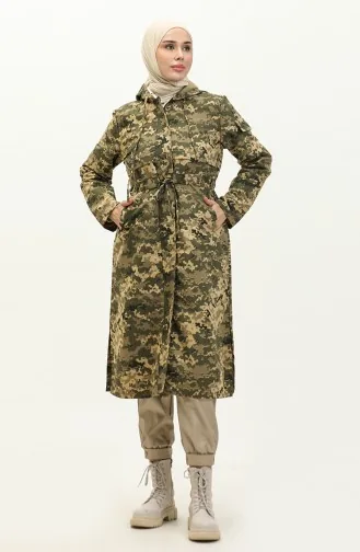 Kapuzenumhang Mit Tarnmuster 0182-02 Khaki 0182-02