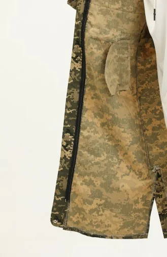 Kapuzenumhang Mit Tarnmuster 0182-02 Khaki 0182-02