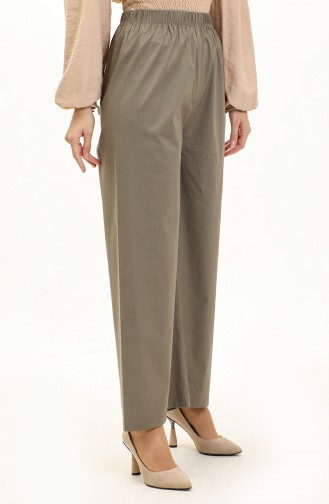 Pantalon Large Taille Elastique 0175-03 Khaki 0175-03
