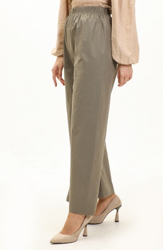 Pantalon Large Taille Elastique 0175-03 Khaki 0175-03