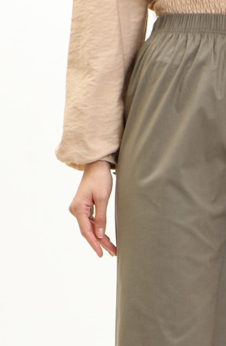 Pantalon Large Taille Elastique 0175-03 Khaki 0175-03