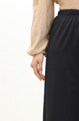 Wide Leg Elastic waist Trousers 0175-04 Navy Blue 0175-04