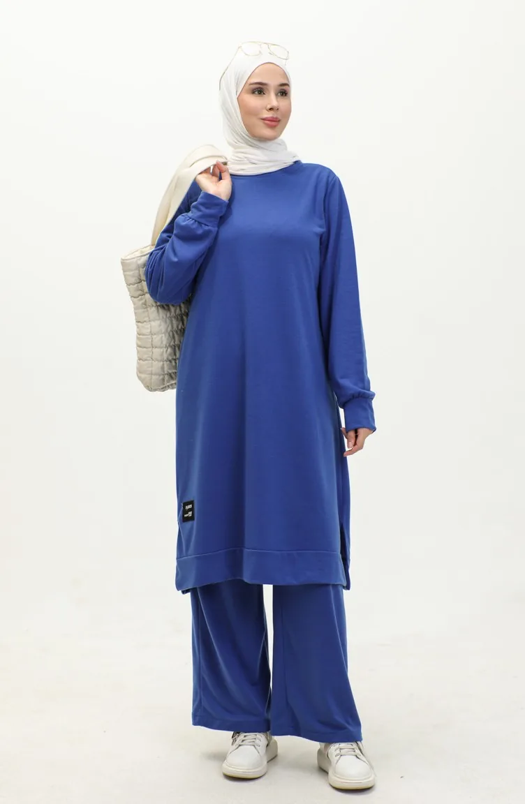 Ensemble Double Pantalon Tunique à Deux Cordes 0044-17 Saks 0044-17