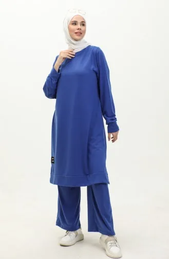 Ensemble Double Pantalon Tunique à Deux Cordes 0044-17 Saks 0044-17