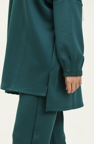 Ensemble Deux Pièces Tunique Pantalon Tissu Scuba 232337-01 Vert Emeraude 232337-01