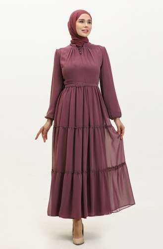Chiffonkleid Mit Gürtel 5725-08 Dusty Rose 5725-08
