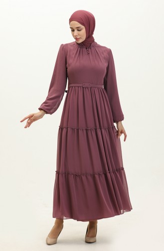 Chiffonkleid Mit Gürtel 5725-08 Dusty Rose 5725-08