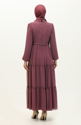 Chiffonkleid Mit Gürtel 5725-08 Dusty Rose 5725-08
