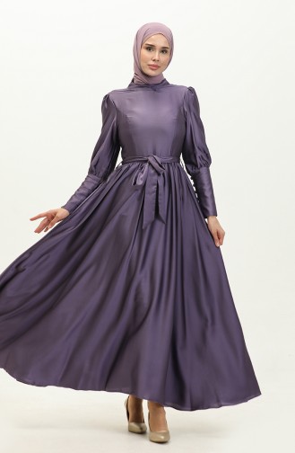 Abendkleid Aus Satin Mit Körbchen 6080-02 Lila 6080-02