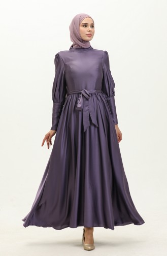 Abendkleid Aus Satin Mit Körbchen 6080-02 Lila 6080-02
