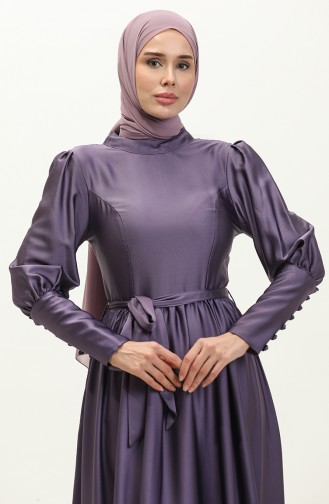 Abendkleid Aus Satin Mit Körbchen 6080-02 Lila 6080-02