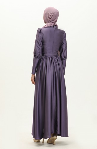 Abendkleid Aus Satin Mit Körbchen 6080-02 Lila 6080-02