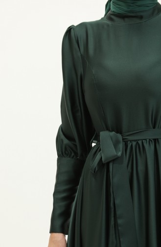 Abendkleid Aus Satin Mit Körbchen 6080-06 Smaragdgrün 6080-06