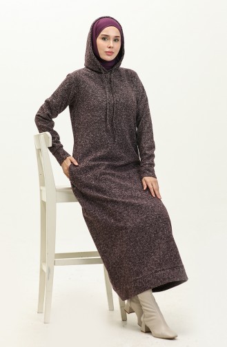 Kleid Mit Kapuzentaschen 0170B-01 Pflaume 0170B-01