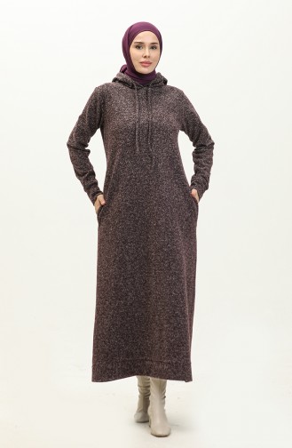 Kleid Mit Kapuzentaschen 0170B-01 Pflaume 0170B-01