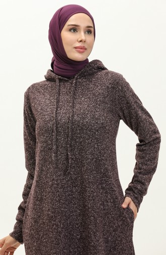 Kleid Mit Kapuzentaschen 0170B-01 Pflaume 0170B-01