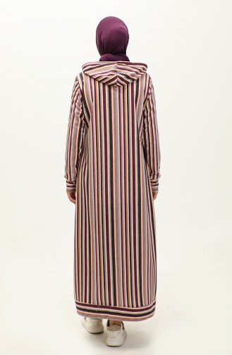 Two Yarn Striped Dress 0180-01 Purple 0180-01