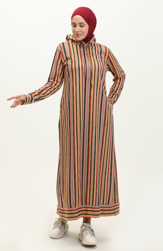 Two Yarn Striped Dress 0180-02 Yellow 0180-02