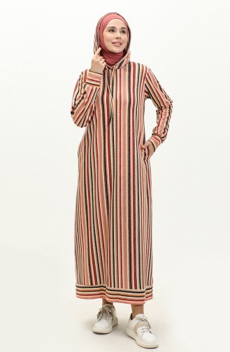 Two Yarn Striped Dress 0180-04 Powder 0180-04