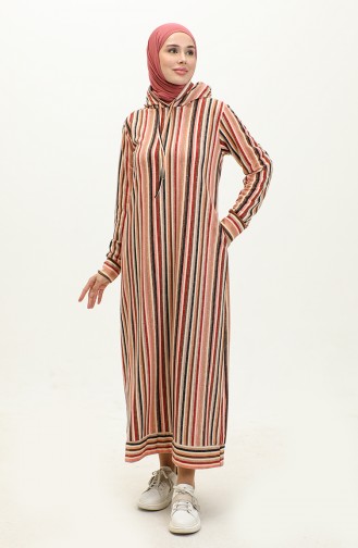 Two Yarn Striped Dress 0180-04 Powder 0180-04