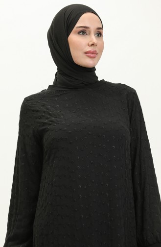 فستان شيفون برود 0246-01 أسود 0246-01