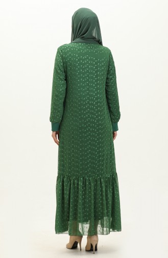 Stickerei-Chiffonkleid 0246-02 Smaragdgrün 0246-02