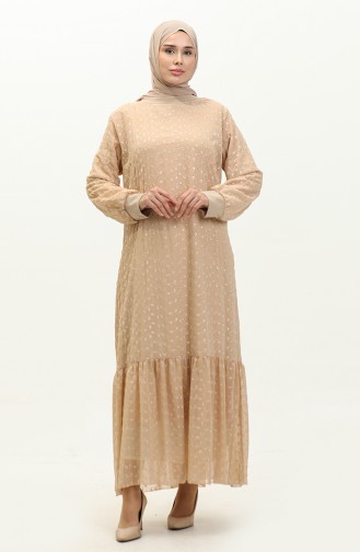 Stickerei-Chiffonkleid 0246-04 Nerz 0246-04