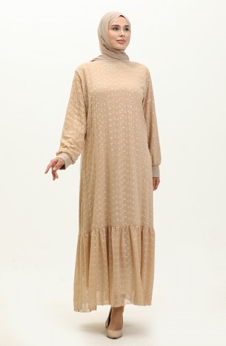 Stickerei-Chiffonkleid 0246-04 Nerz 0246-04