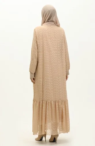 Embroidered Chiffon Dress 0246-04 Mink 0246-04