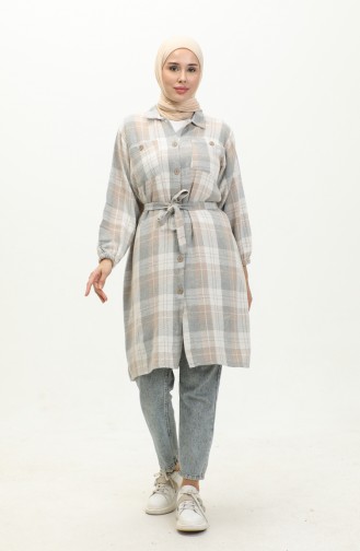 Karierte Holzfäller-Tunika 0164A-04 Beige 0164A-04