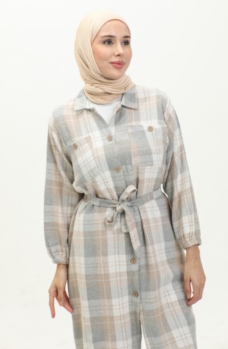 Karierte Holzfäller-Tunika 0164A-04 Beige 0164A-04