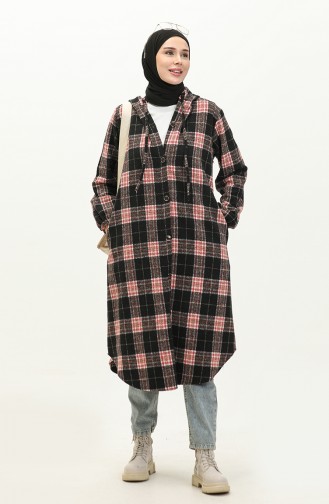 Plaid Pattern Hooded Cap NZR001G-03 Black 001G-03