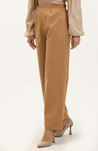 Pantalon Large Taille Elastique 0175-16 Camel 0175-16