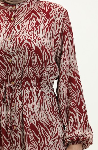 Robe Viscose Boutonnée 0046-04 Rouge Claret 0046-04