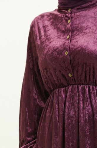 Robe Velours Boutonnée 0161-13 Pourpre 0161-13