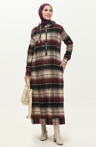 Robe A Capuche Et Poches 0170C-01 Prune 0170C-01