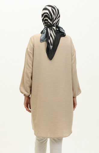 Buttoned Tunic with Elastic Sleeves 1212-07 Stone 1212-07
