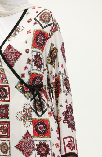 Viscose Gebedsjurk 00017-01 Ecru Zwart 00017-01