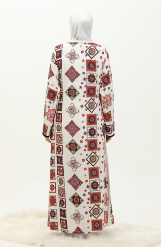 Viscose Gebedsjurk 00017-01 Ecru Zwart 00017-01