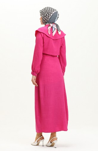  Belted Dress 0104-01 Fuchsia 0104-01