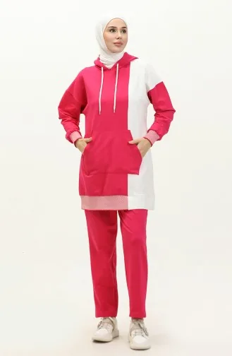 Gartered Trainingsanzug Set 71083-04 Fuchsia 71083-04