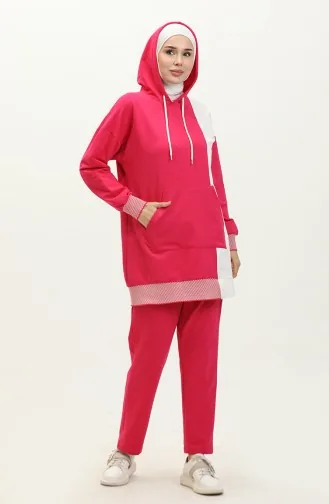 Gartered Trainingsanzug Set 71083-04 Fuchsia 71083-04