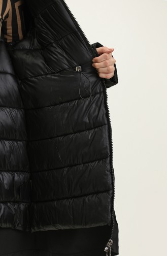 Manteau Elastique Garni De Fibres 0191-01 Noir 0191-01