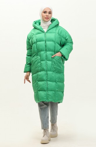 Quilted Zippered Puffer Jacket 7001-09 Ecru 7001-10