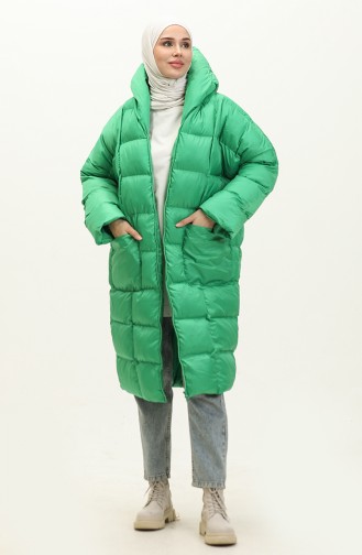Gesteppter, aufblasbarer Mantel mit Reißverschluss 7001-10 Grün 7001-10