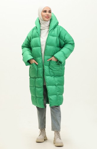 Quilted Zippered Puffer Jacket 7001-09 Ecru 7001-10