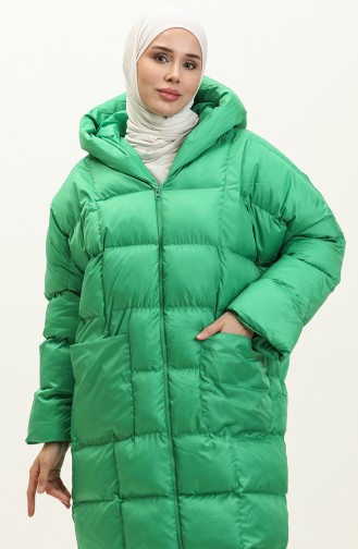 Quilted Zippered Puffer Jacket 7001-09 Ecru 7001-10