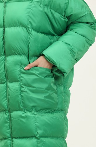 Quilted Zippered Puffer Jacket 7001-09 Ecru 7001-10