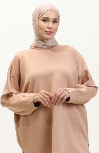 Scuba Kumaş Tunik Pantolon İkili Takım 232337-03 Bej