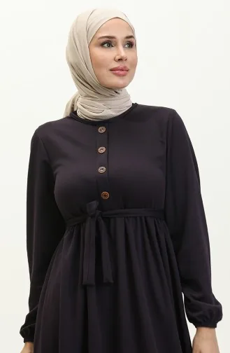 Robe A Ceinture 7979-10 Pourpre Aubergine 7979-10